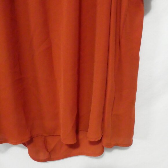 TORRID | size 2 | Rusty Orange Short Sleeve Blouse | Cold Shoulder - Picture 7 of 12